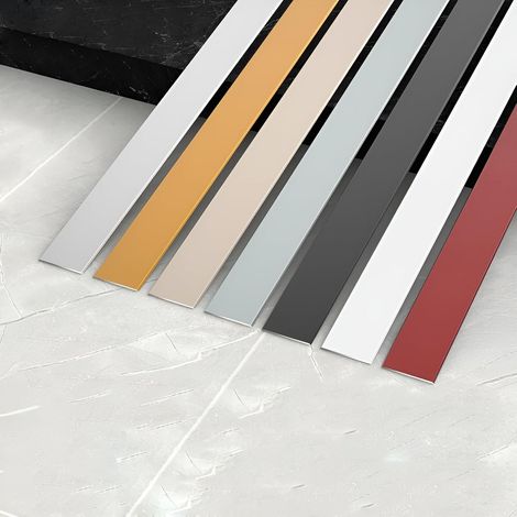 Profilé de seuil de porte/sol en aluminium, sans perçage, lot de 3, mu (1/5)