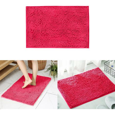 Tapis de bain en chenille extra douce et absorbante, envers en caoutchouc à séchage rapide, lavables en machine, pour le sol de la salle de bain, la baignoire et la douche, décoration intérieure (long (1/5)