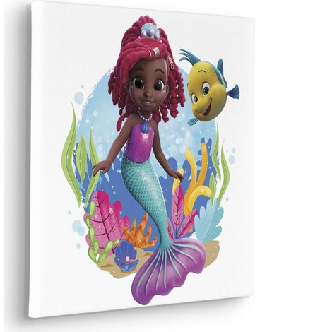 Komar Canvasbild Disney Ariel Baby Mermaid - 40 x 40 cm - Bild auf Keilrahmen - für Kinderzimmer (1/2)