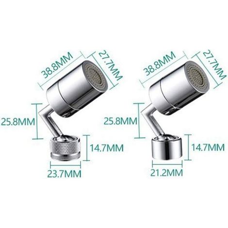 Aérateur de Robinet - 720° Pivotant Tête de Robinet de Cuisine,Embout de Robinet Robinet Buse Filtre de Buse Tête Mousseur (1/4)