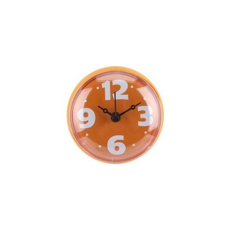 Horloge de Douche étanche Horloge Murale, avec Ventouse étanche Mur d'aspiration fenêtre Miroir Bain Douche Horloge Salle de Bain Accessoires(Orange) (1/4)