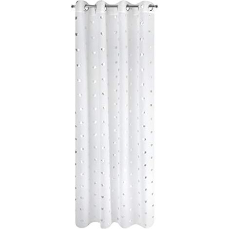Tenda Benay 140x250, bianca, argento, cuori (1/4)