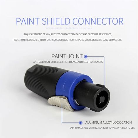 4 Speakon-Steckverbinder, passend für NL4FX-Speakon-Stecker, 4-poliger Buchse-auf-NL4FC-Stecker-Konverter, NL2FX-4-poliger Stecker für Powercon-Drehverriegelungslautsprecher (1/5)