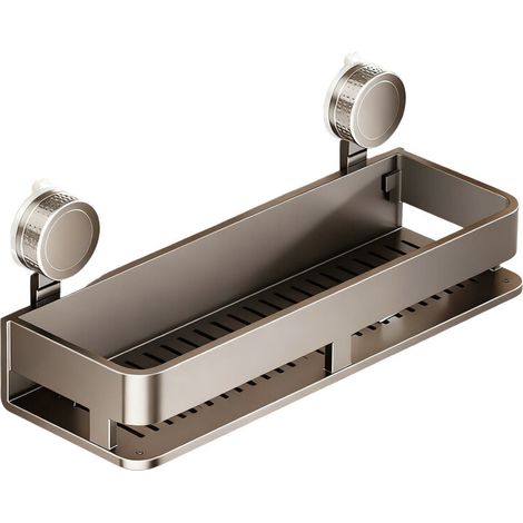 Mensola a muro con ventosa (40 cm) - una mensola multifunzionale in acciaio inox adatta per bagno/cucina, e smontabile. (1/5)