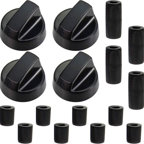 Ensemble de 4 pièces de rechange pour interrupteur de cuisinière à gaz, diamètre intérieur 6 mm/8 mm, pièces de rechange pour bouton de four et de plaque de cuisson - Noir - 1 pièce (1/5)