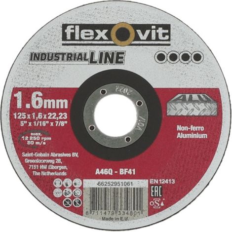Disque à tronçonner Industrial LINE ALU 125x1,6x22,23 BF41 - Flexovit