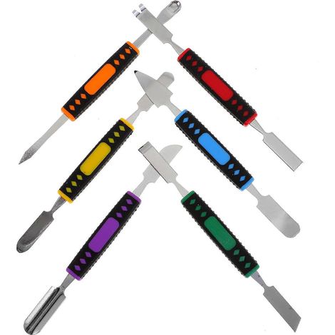Lot de 6 spatules professionnelles en acier inoxydable à double extrémité pour réparation de smartphones, tablettes et ordinateurs portables.-1510.5cm (1/4)