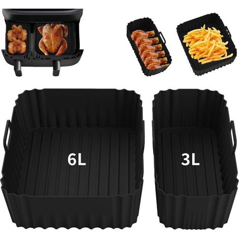 Moule Air Fryer pour Philips 3000 Dual Basket, Plat Silicone Air Fryer pour Philips Airfryer Série 3000 und 500 (1/4)