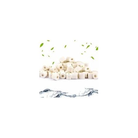Biokeramische Filterringe für alle Arten von Aquarien und Teichen, stabilisieren den pH-Wert des Wassers (weiß, 1000 g) (1/5)