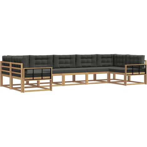 Outdoor-Sofagarnitur 7 stk. Weiß und Anthrazit vidaXL (1/5)