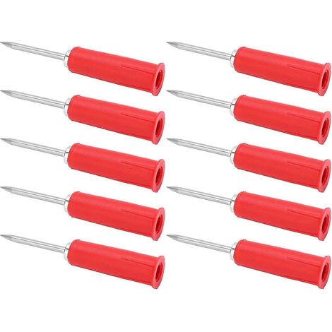Lot de 10 sondes de perçage câbles à fiches bananes PVC 2mm à 4mm broches isolées multimètre diagnostic automobile rouge (1/5)