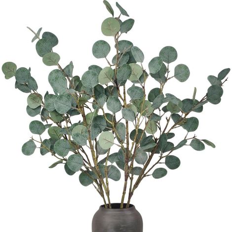4x Künstliche Eukalyptus Zweige 90cm Salbeigrün für Bodenvase & Tischdeko (1/5)