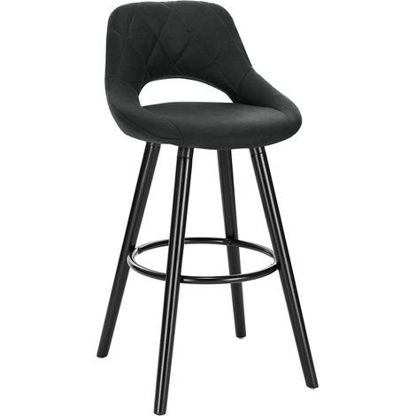 Woltu – Tabouret de bar en tissu scientifique – Structure en bois massif – Hauteur 91 cm – Hauteur d'assise 68 cm – Capacité 100 kg – Design ergonomique (1/5)