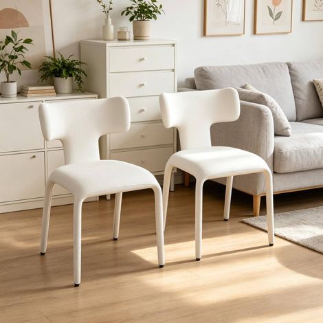 Sedie da pranzo set di 2, schienale curvo, 53 x 53 x 78 cm, HAVRYA (1/4)