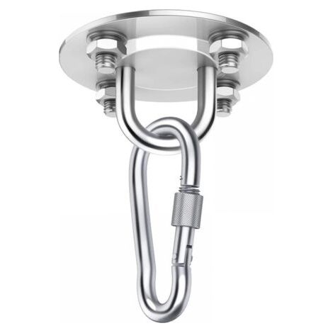 Kit de Haken de techo Widerstandsfähig, capacidad de 1000 libras, kit für Aufhängen hamaca de Edelstahl, silla colgante giratoria de 180°, suspensión, hamaca, Yoga con Schrauben de ajuste (1/4)