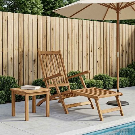 vidaXL Sedia da Ponte Pieghevole Naturale Legno di teak solido (1/5)