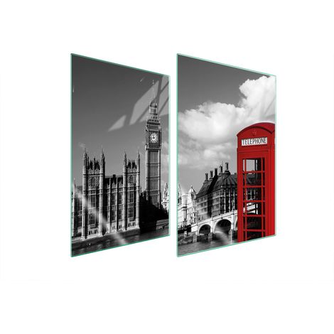 Plaque de protection en verre pour cuisine 2x35x52 Londres (1/5)