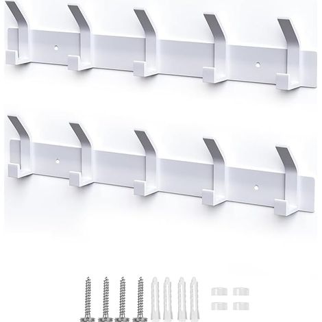 Percheros Pared,2 Piezas Perchero De Pared de Metal,,Perchero Pared y Toallero de Pared Ganchos para Sombreros,Chaquetas,Bufandas,Abrigos (1/5)