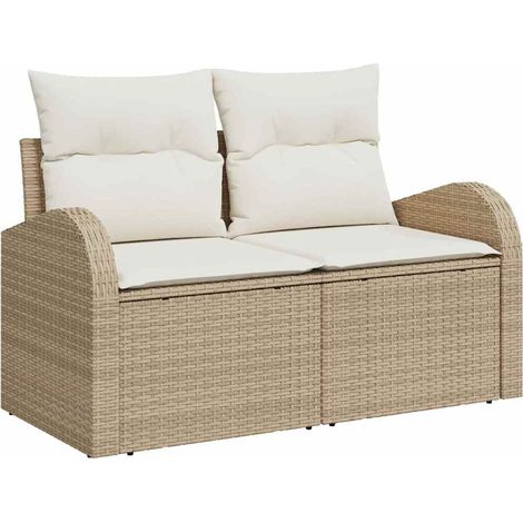 Maison Exclusive - Set Divano da Giardino 5 pcs Beige e Crema polyrattan