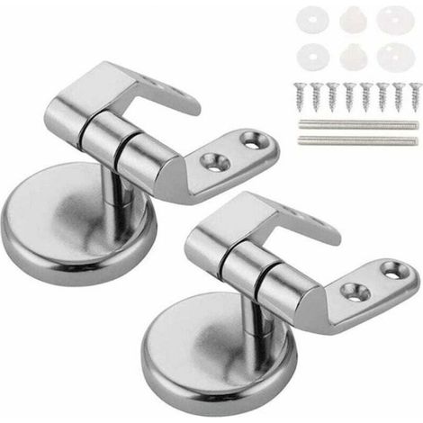 Charniere Abattant WC - Alliage De Zinc - Pour Siege Toilette Bois Resine MDF - 2 Pieces