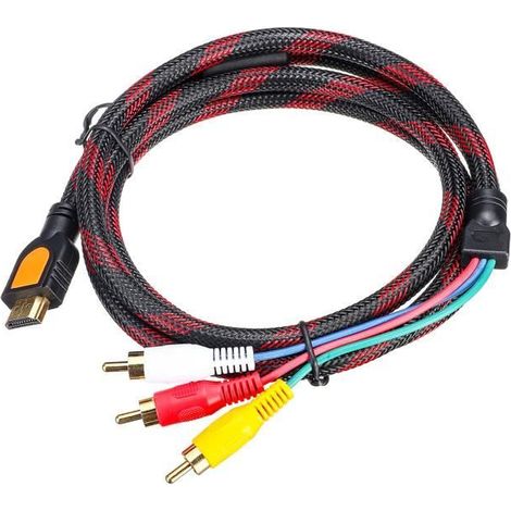 Câble AV 1.5m HDMI Male vers 3RCA 1080P (1/4)