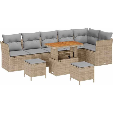 Maison Exclusive - Set Divano da Giardino 9 pz 6-Numero di posti (1/5)