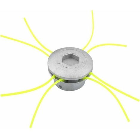 Tête de coupe débroussailleuse – Aluminium universel avec 4 fils nylon – Pour jardin, pelouse et ferme – 72x44.5mm (1/4)
