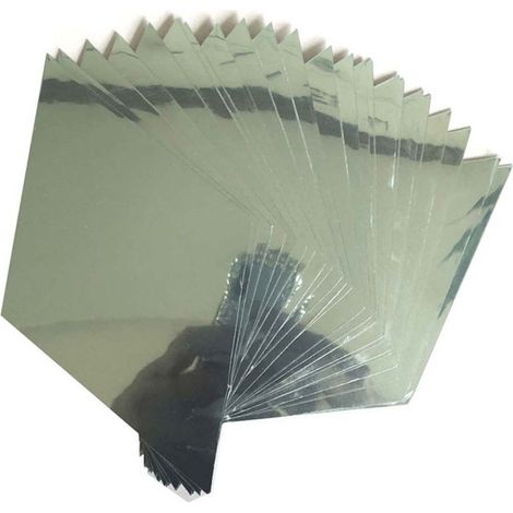 Miroir Acrylique Adhésif Flexible En Pet Sans Verre Pour Décoration Murale Et Bricolage - 30x30 Cm - Lot De 4 (1/5)