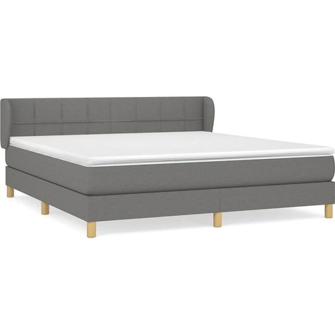 Maison Exclusive - Giroletto a Molle con Materasso Grigio Scuro 180x200 cm Tessuto (1/5)
