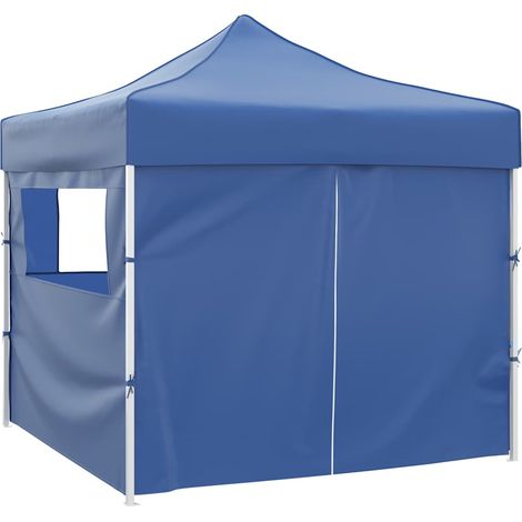 vidaXL Cenador plegable azul con 4 paredes 3x3 m (1/2)