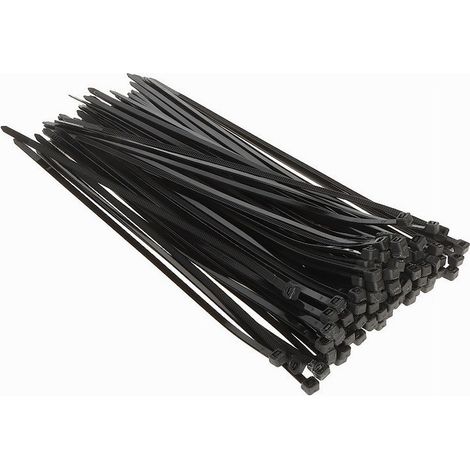 TrAdE Shop Traesio - Set 100pz Fascette Serracavo Autobloccanti In Nylon Nero 4.8mm X 250mm 48-250-n - (1/3)