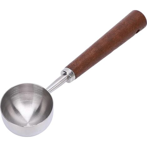 Messlöffel aus Edelstahl 304, langer Holzgriff, multifunktionaler Kaffeelöffel, ideal für Küche und Haushalt. (1/5)