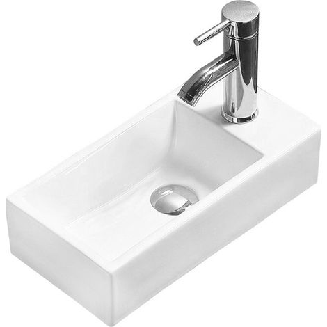 Mexen Inez lavabo sobre encimera izquierdo 40 x 20 cm, blanco - 21484000L (1/2)