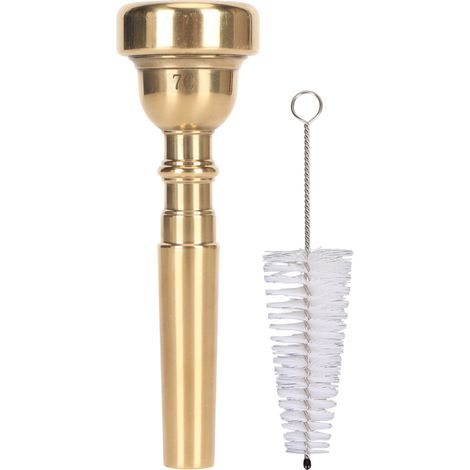 Embout de trompette 7C en laiton poli, précision élevée, embout buccal d’entraînement avec brosse pour remplacement. (1/5)