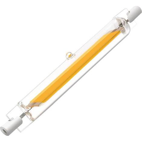 Bombilla LED R7S, 8W, COB, 360º, 118mm, Blanco cálido