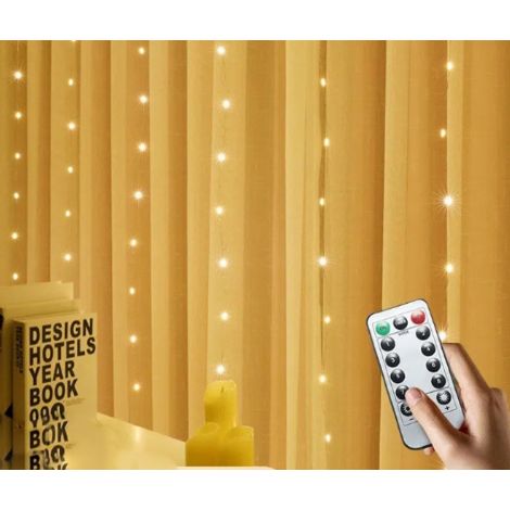 Guirlande rideau 300 LED 3 x 3 m Noël avec télécommande (1/4)