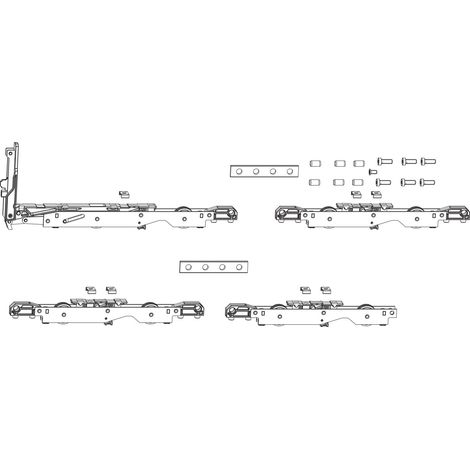 Maco HS Grundkarton Laufwagen HS Laufwagen mit Bürsten 400 kg Nut 16/18 x 30 mm Stahl verzinkt silberfärbig (1/3)