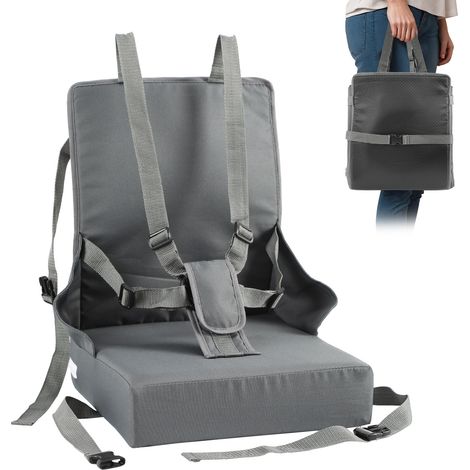 Jiubiaz Seggiolino rialzato portatile e pieghevole per tavolo con cintura di sicurezza a 5 punti - Per bambini da 6 a 36 mesi (1/5)