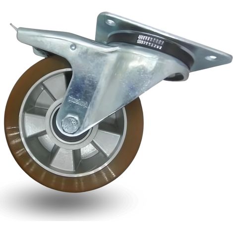 Roue pivotante avec frein 160 mm 500 kg btau 1603 polyuréthane (1/5)