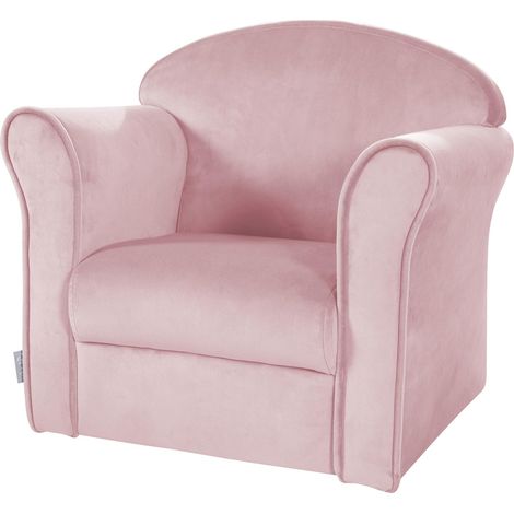 Fauteuil Club en Velours pour Fille "Lil Sofa" - Chaise Enfant avec Accoudoirs Confortable - Rose (1/5)