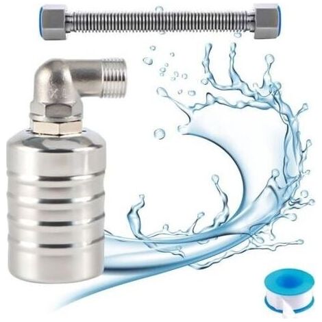 Fully automatic float valve made of 304 stainless steel, automatic water level controller for water tank, mini ball float valve made of stainless steel (cap) (1/4)