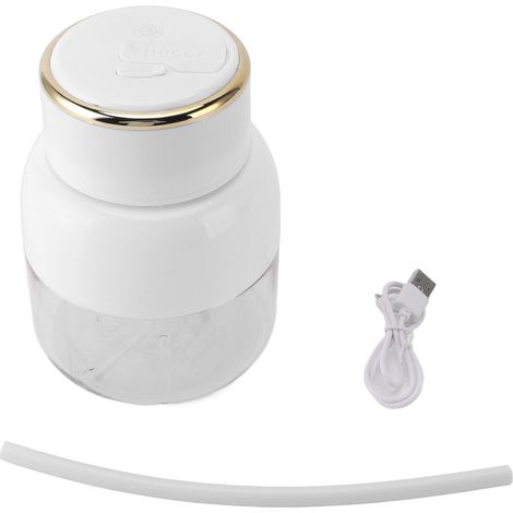 Mixeur portable d'une capacité de 800 ml, gobelet à jus électrique, rechargeable par USB, idéal pour la maison, le sport, le bureau et le camping (couleur blanche). (1/5)