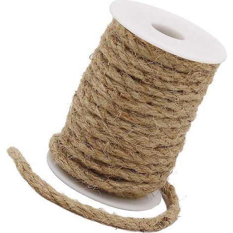 Corde de jute naturelle marron de 10 mètres et de 6 mm de diamètre, idéale pour le jardinage. (1/5)