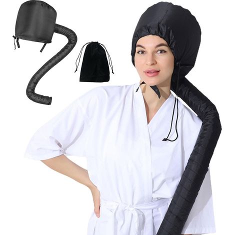 Haartrocknerhaube – 1 Stück – Schwarzes Nylon – Wärmeverteilung – Intensives Styling und Pflege – Einheitsgröße (1/5)