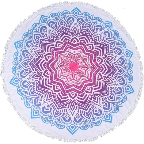 Serviette de plage imprimée élégante, serviette de piscine respirante en microfibre, couverture décorative murale à suspendre, cinq (1/5)