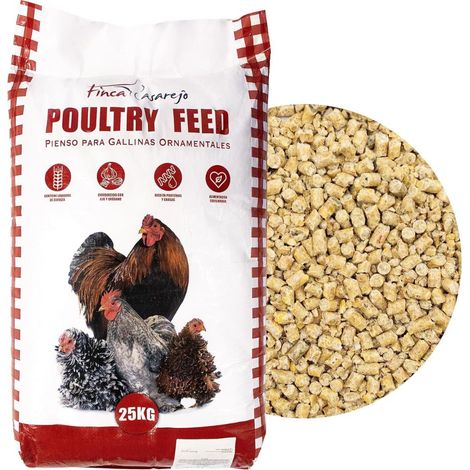 Pienso para Gallinas Ponedoras y Ornamentales Alimento con Fórmula Exclusiva Poultry Feed Saco 25 kg Rico en Proteínas y Grasas Saludables para un Plumaje Vistoso con Levadura de Cerveza…