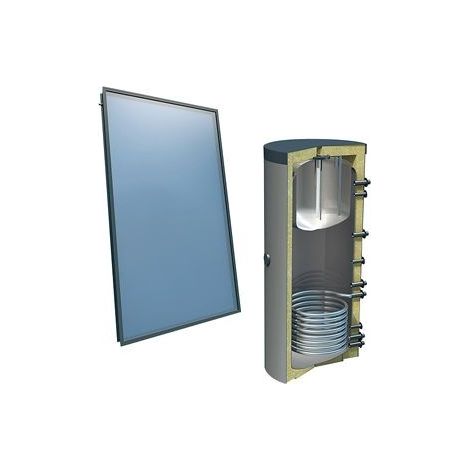 Set solaire OEG 4plus sur toit 1000 L ballon combiné 5 capteurs