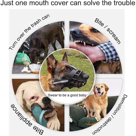 Museau en Silicone Souple pour Chiens, Museliere Anti-Aboiements et Anti-Morsures avec Bandeau Respirant en Maille et Nylon Résistant pour Petits,Moyens Et Grands Chiens