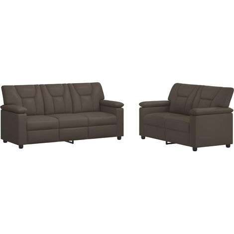 Juego de Sofá 2 pcs Gris Cuero sintético vidaXL