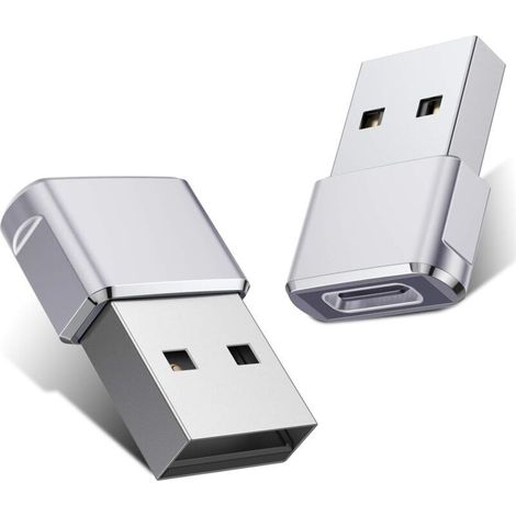 Lot de 2 adaptateurs USB, câble de chargeur de type A compatible avec Iphone Pro Max (1/4)